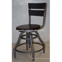 Tabouret industriel vintage tabouret pivotant mango bois siège rond